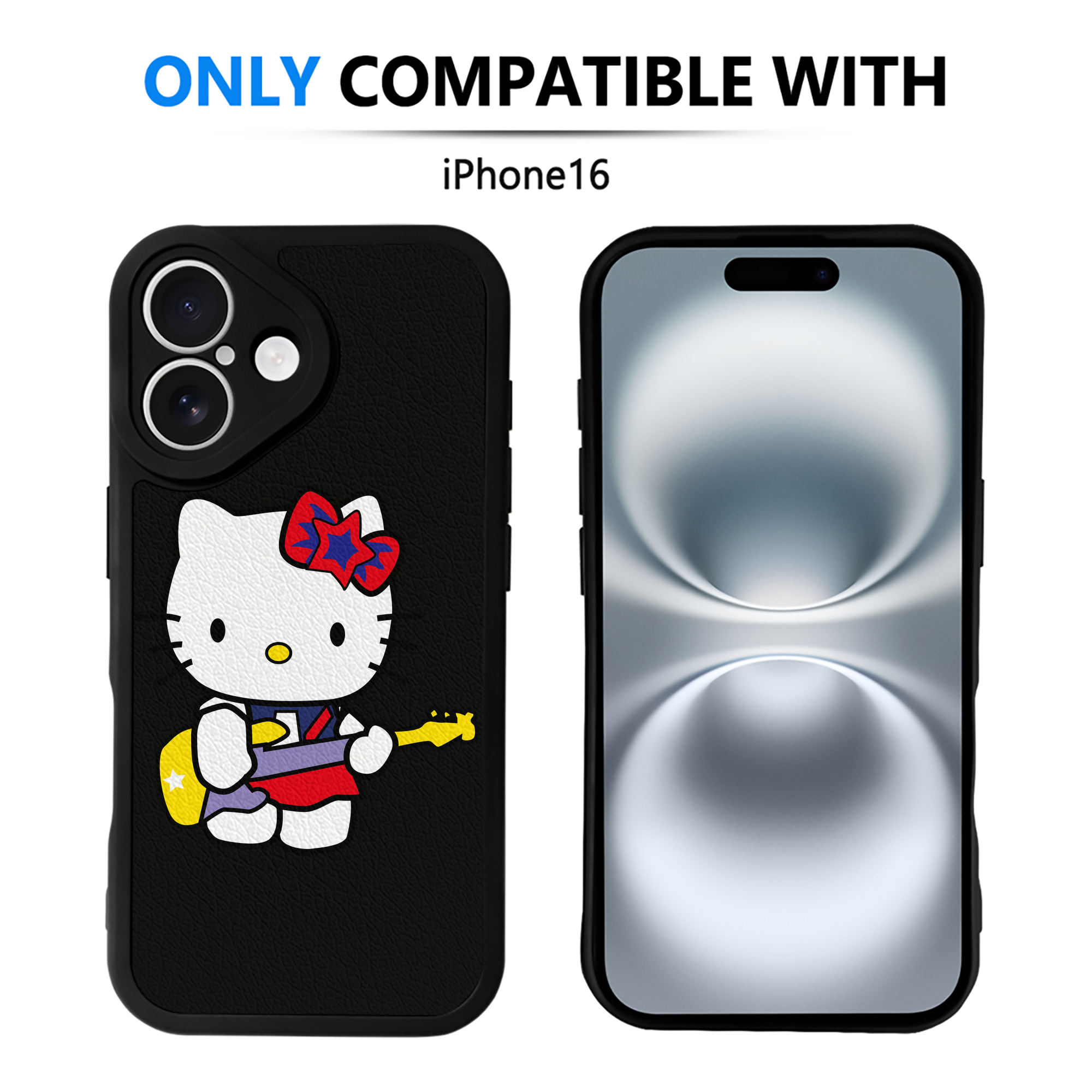 （画像用） Hello Kitty ハローキティ 【iPhone 16シリーズ対応】シリコンスマホケース（レザー調） 材質：シリコン